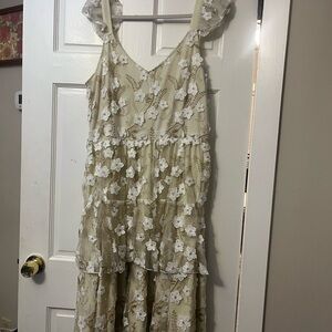 ARULA Cream Floral Maxi Dress